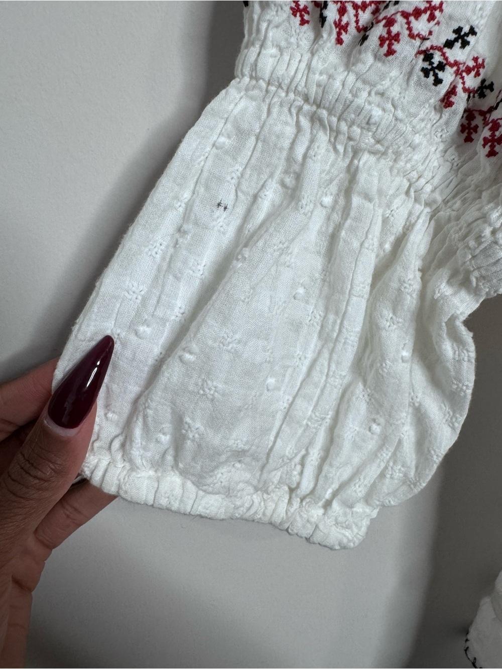 Pilcro Puff Sleeve Embroidered Collared Blouse - Picture 5 of 11
